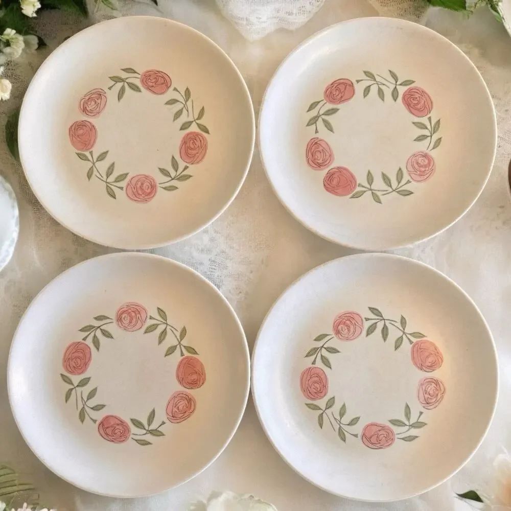 Vintage VERNON KILNS (Metlox) Rose a Day Salad Plates 7 1/2